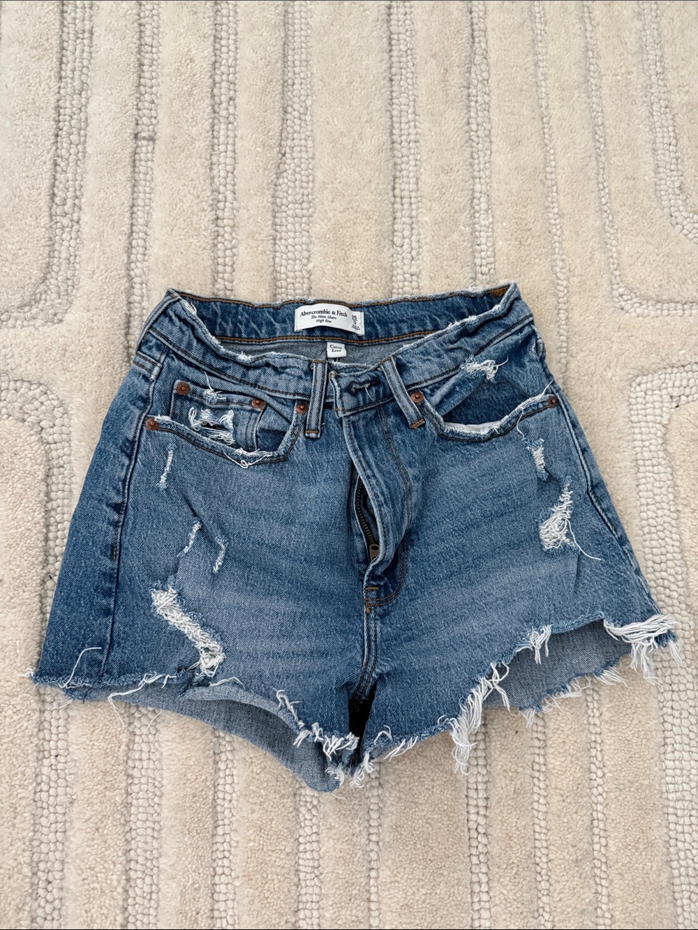 Abercrombie & Fitch Distressed Blue Denim Cutoff Shorts